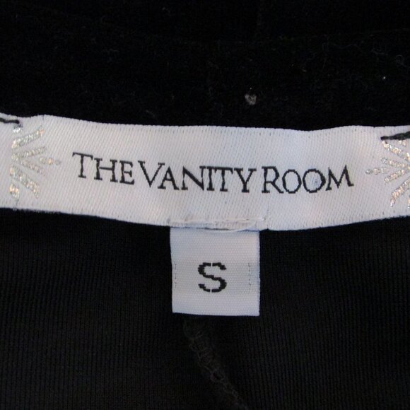 The Vanity Room Black Velvet Cold Shoulder Dress S - Picture 6 of 11